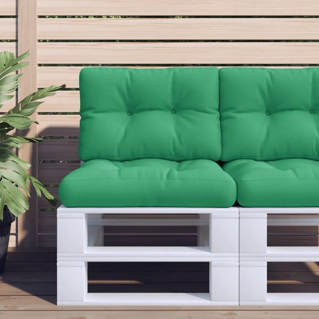 314488 vidaXL Almofadões para móveis de paletes 2 pcs tecido verde