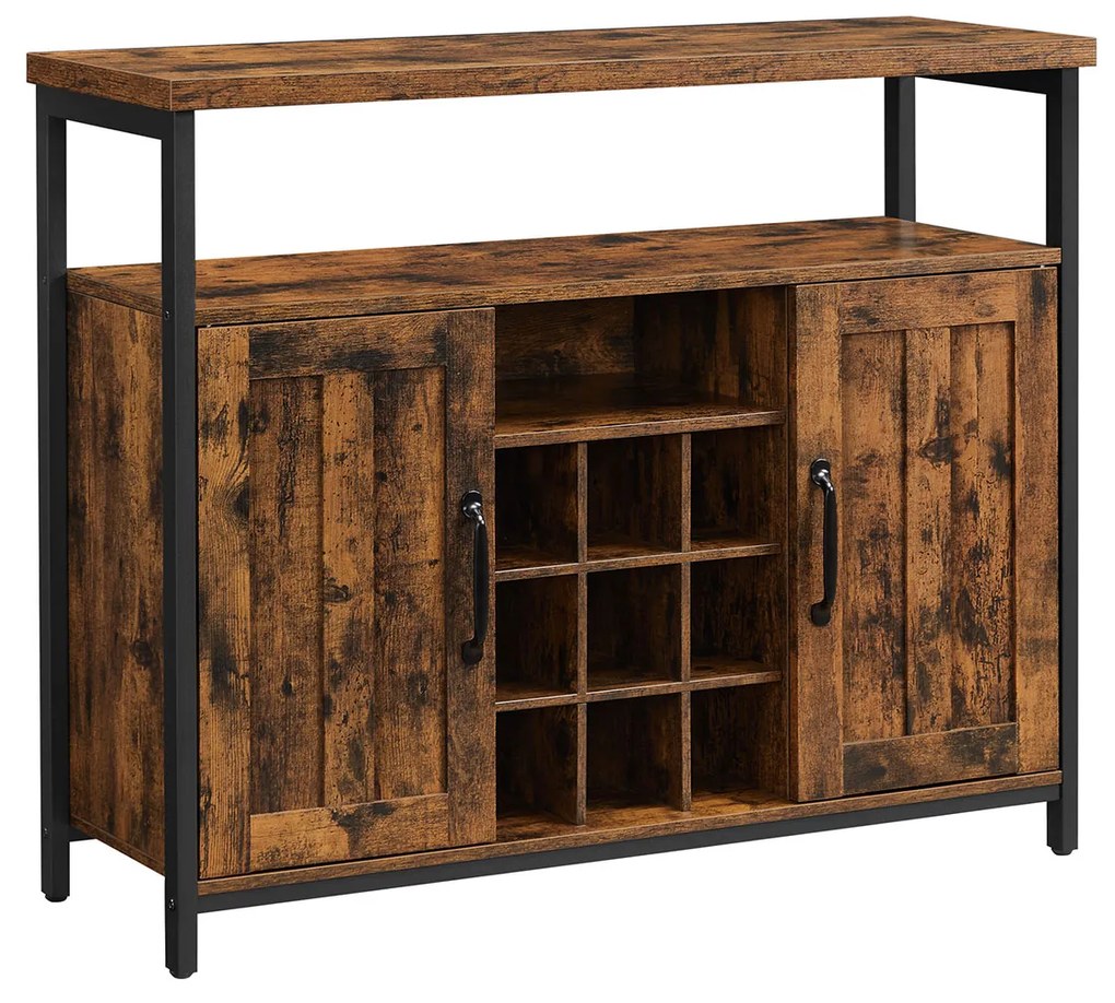 Aparador 100 x 35 x 81,4 cm castanho vintage-preto