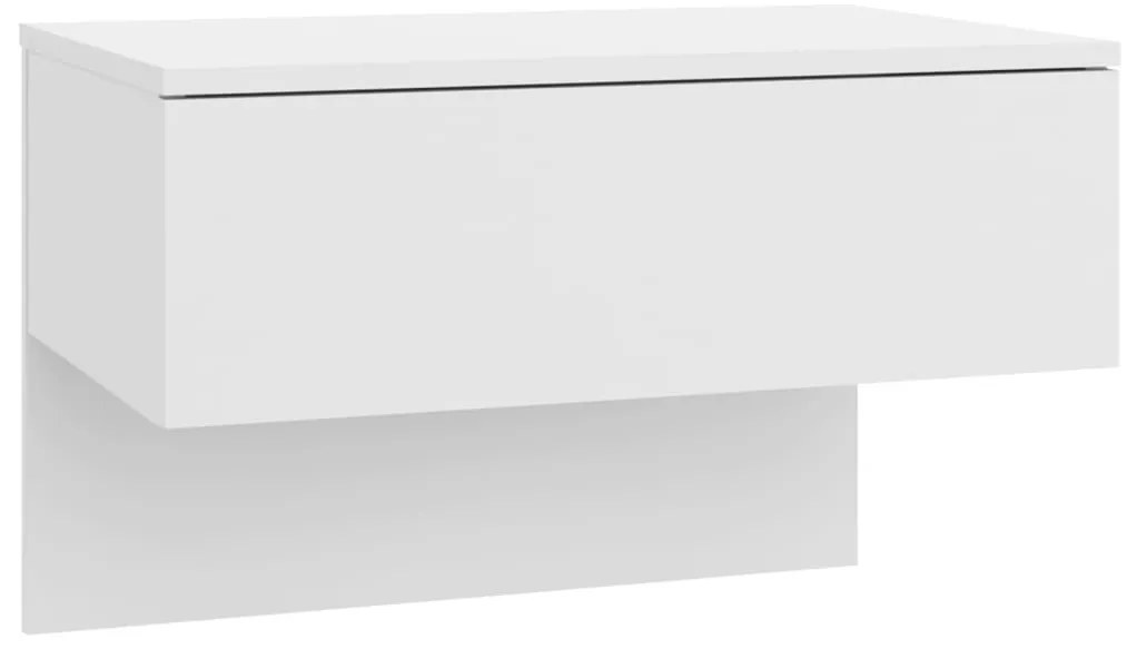 Mesas de cabeceira montagem na parede 2 pcs branco brilhante