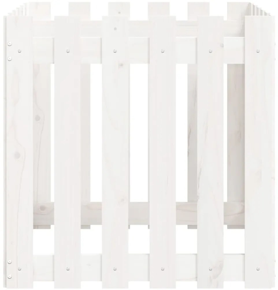 Vaso de jardim c/ design cerca 60x60x60 cm pinho maciço branco