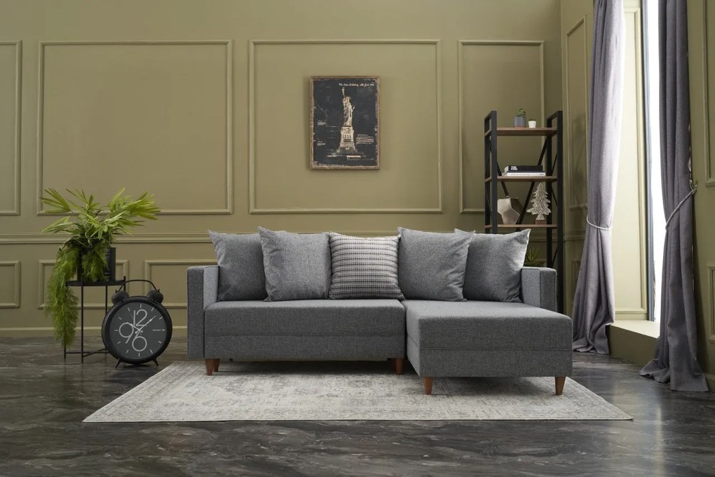 Sofá-Cama de Canto Aydam – Cinza – 215x80x93 cm