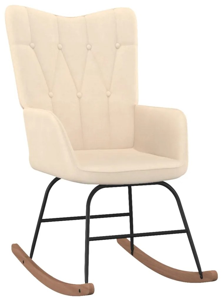 327613 vidaXL Cadeira de baloiço tecido cor creme