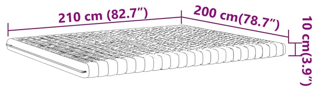 Colchão de espuma 200x210 cm 7 zonas dureza 20 ILD branco