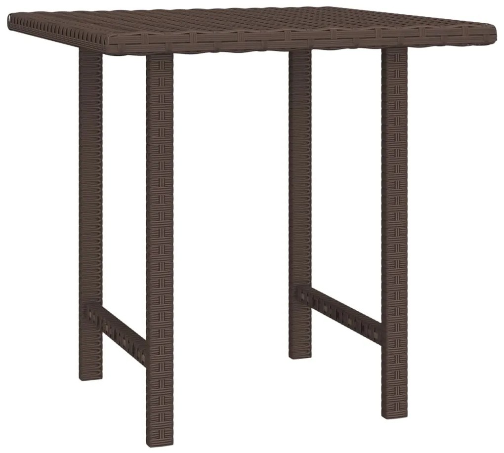 Mesas de apoio 3 pcs vime PE castanho