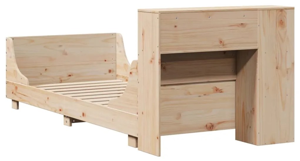 Cama sem colchão 75x190 cm madeira de pinho maciça