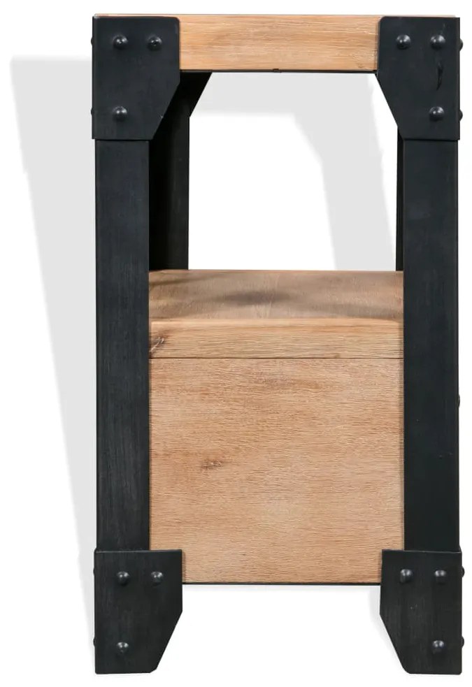 Mesa de cabeceira 40x30x54 cm madeira de acácia maciça e aço
