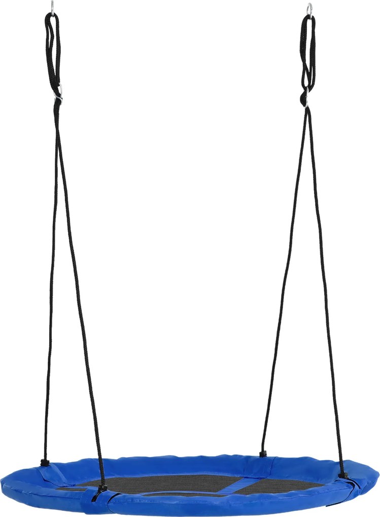 Baloiço redondo Ø 110 cm 4 argolas incluídas Metal com revestimento epóxi Oxford Alta densidade Azul