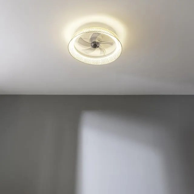 Ventoinha de teto EnergySilence LampAero 620 Natur Design de design com motor DC, com uma potência de 20 W