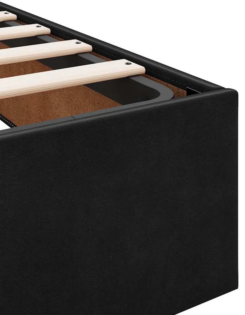 Ottoman Bed Frame No Colchão Preto 90x190 cm Veludo