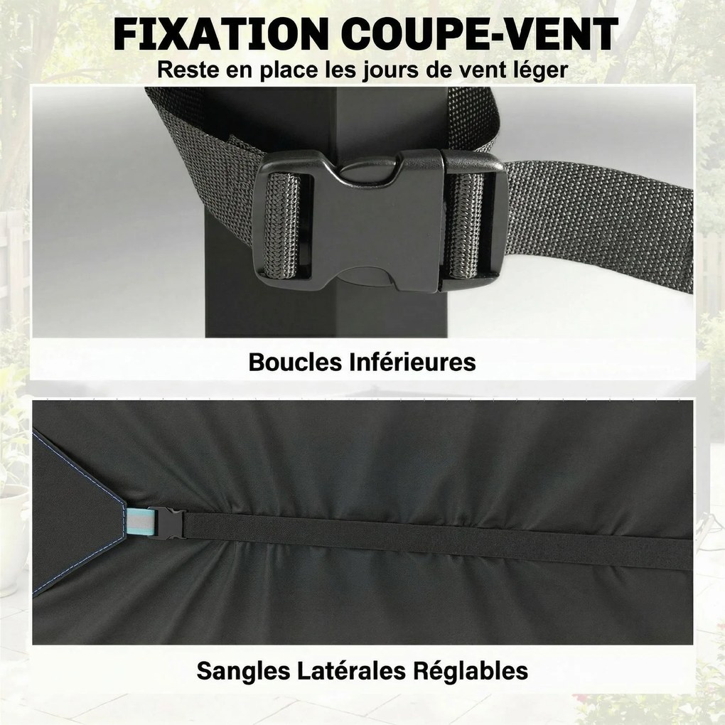 Capa impermeável para mobiliário de jardim de exterior em tecido Oxford 420D, com abertura de ventilação e saco de arrumação, 180 x 120 x 74 cm, preta