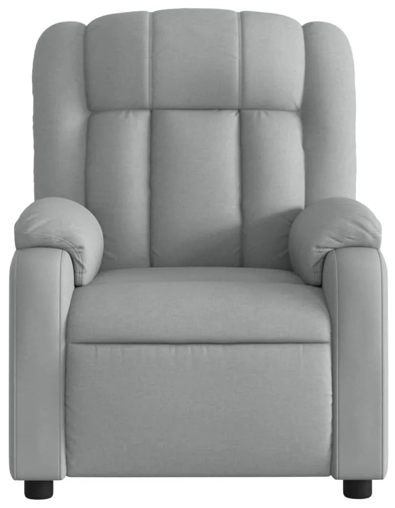 Poltrona de massagens reclinável elétrica tecido cinzento-claro