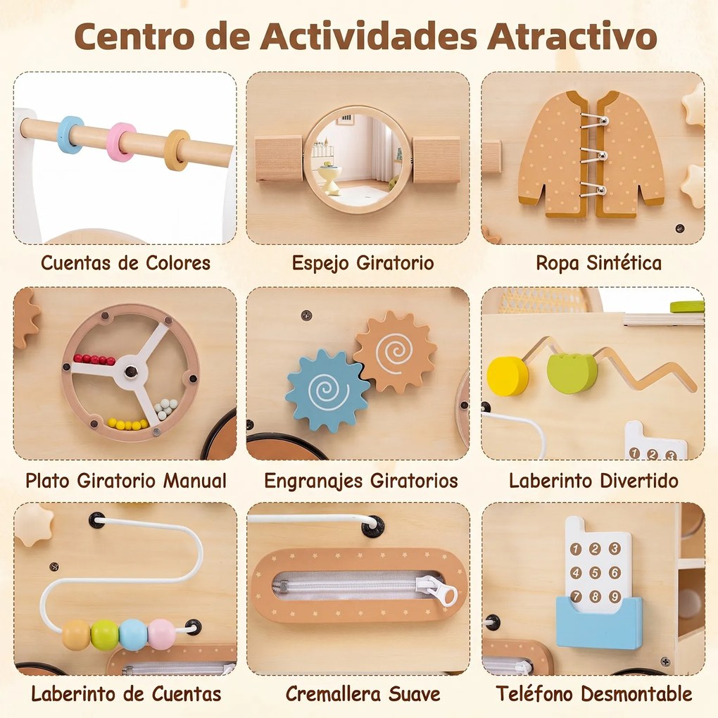 Andarilho de Bebé, 35,5 x 31,5 x 50,5 cm, Centro de Atividades, Natural