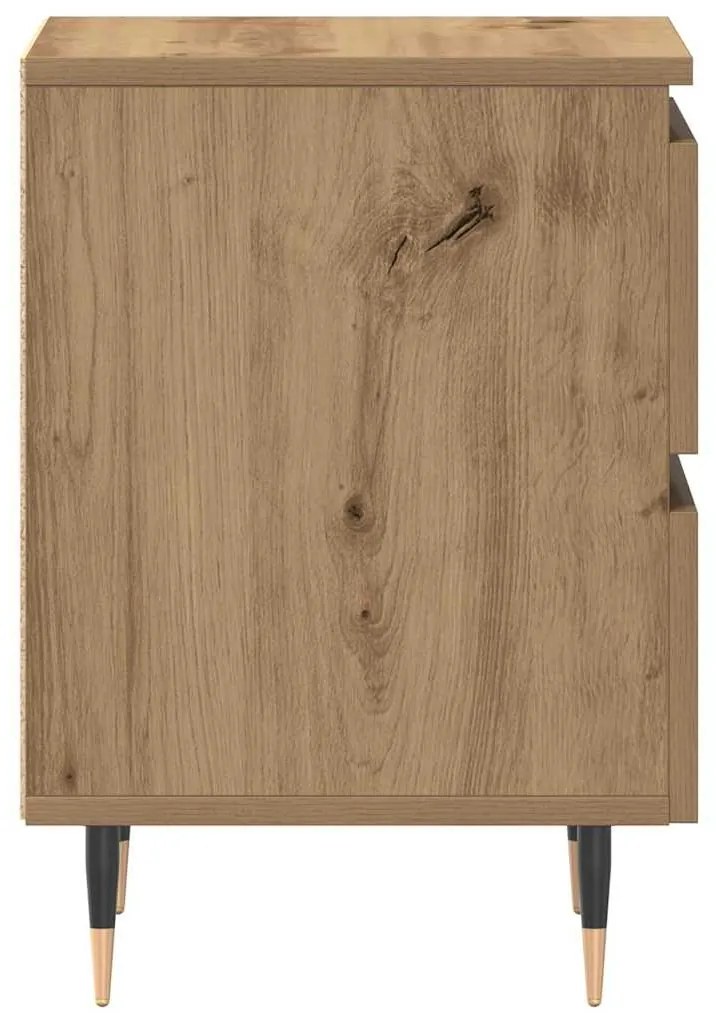 Camas de Cabeceira vidaXL 2 pcs Carvalho Artesanal 40x35x50 cm Madeira