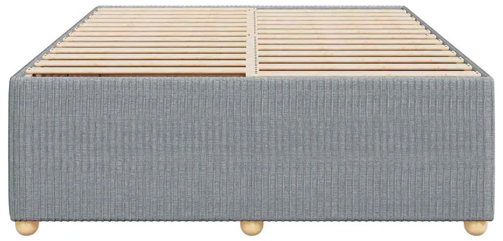 Estrutura de cama sem colchão 140x190 cm tecido cinzento-claro