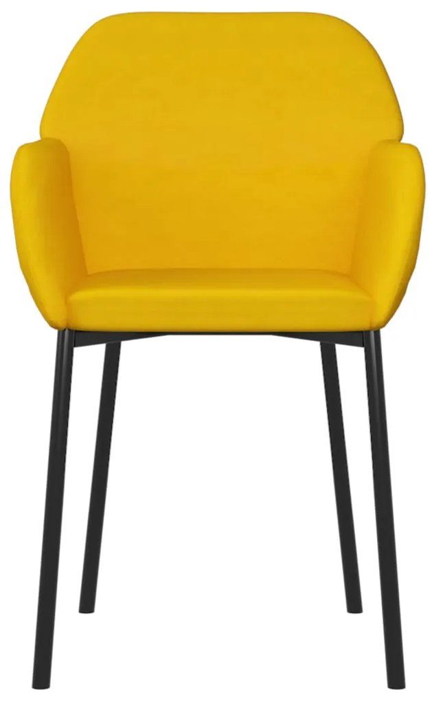 Cadeiras de jantar 2 pcs veludo amarelo