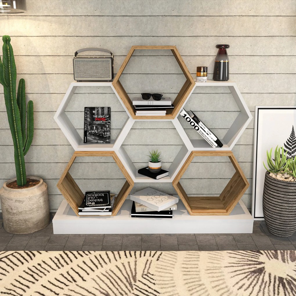 Estante Cicek – Branco Carvalho – 120x29,5x109 cm