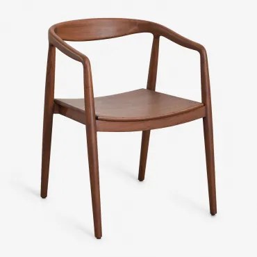 Pack De 4 Cadeiras De Jardim Em Madeira De Teca Rokan Madeira De Teca Escura - Sklum