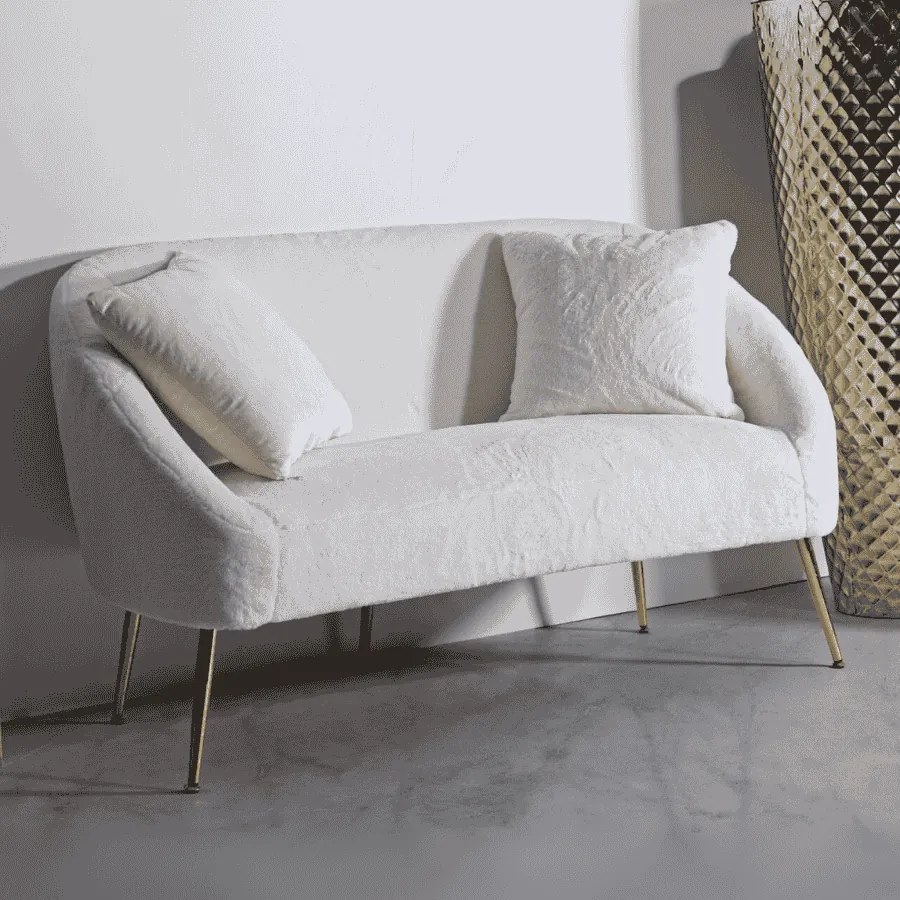 SOFÁ SOFFY COM ALMOFADAS BRANCO 137X69X79 CM
