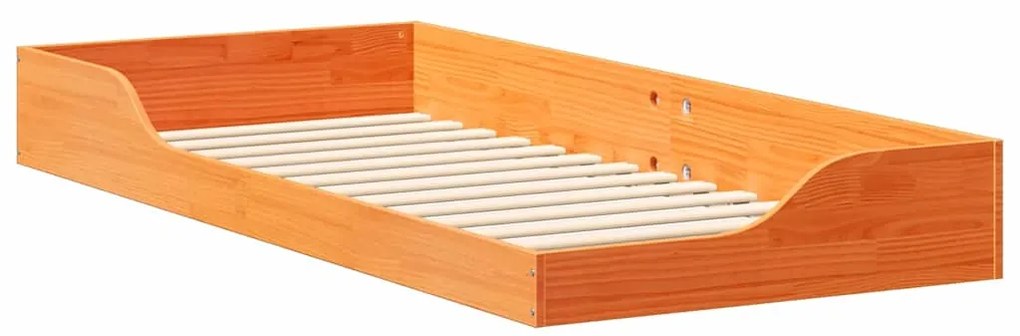 Estrutura de cama de chão Castanho-mel 80 x 210 cm