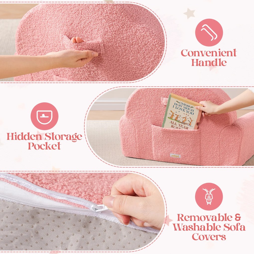 Sofá infantil para crianças Rosa