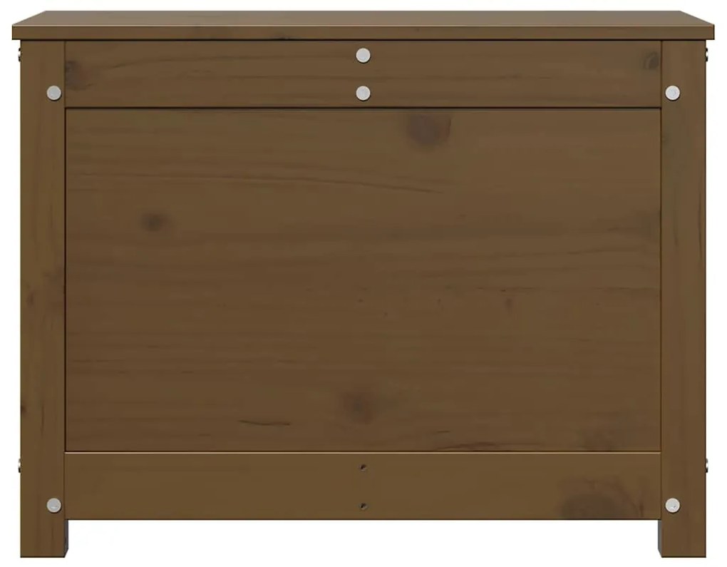 Caixa de arrumação 60x32x45,5 cm pinho maciço castanho-mel