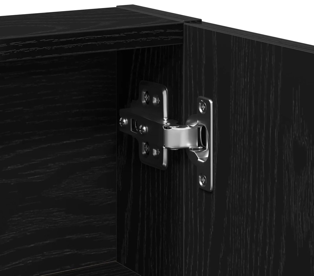 Mesa de Maquiagem com Espelho e Luzes LED Madeira de Carvalho Preto