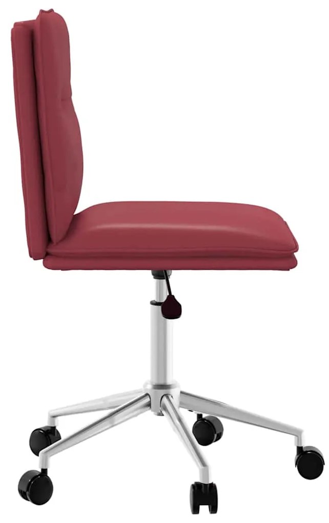 Cadeiras de jantar 4pcs couro artificial vermelho tinto