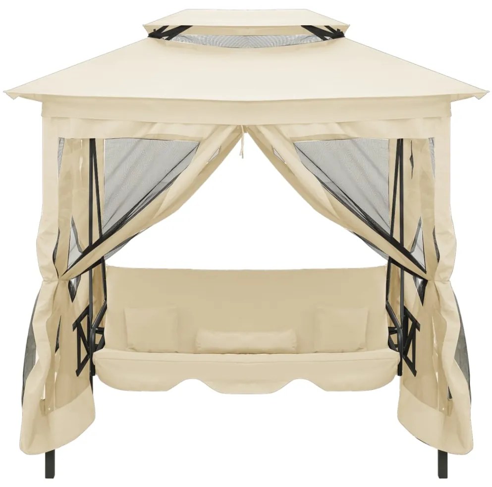 Gazebo com baloiço conversível branco nata