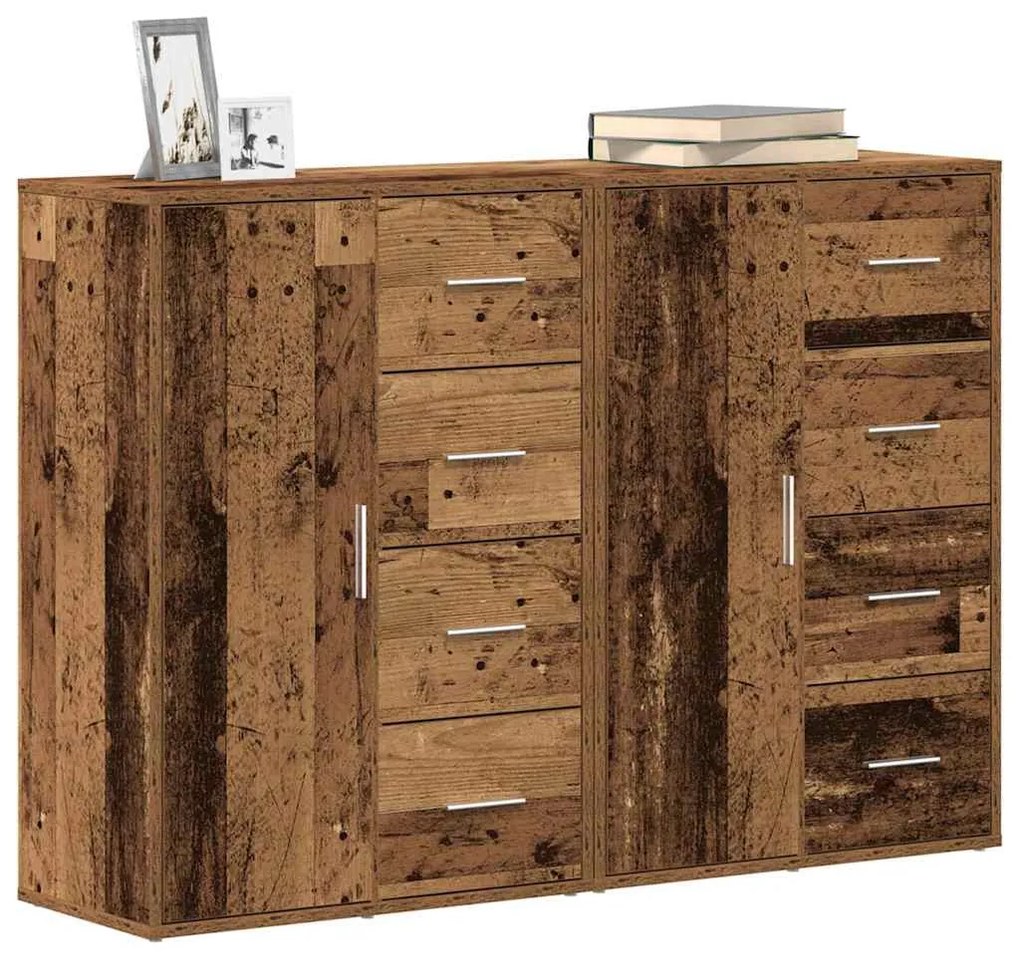 Buffets 2 pcs Madeira Velha 60x31x84 cm Madeira Engenharia