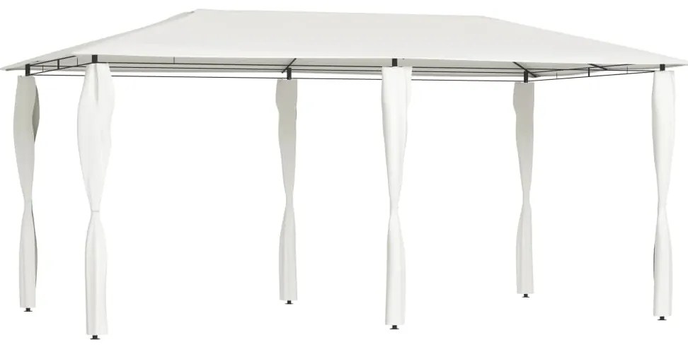 Gazebo 2,98x5,3x2,59 m com capas para postes 160 g/m² cor creme
