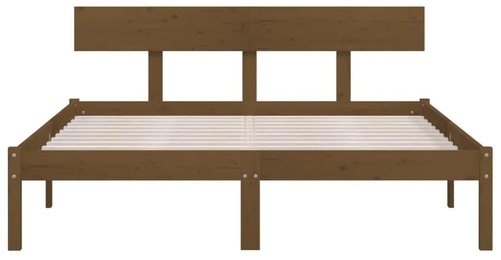 Estrutura de cama 120x200 cm madeira pinho maciço castanho mel