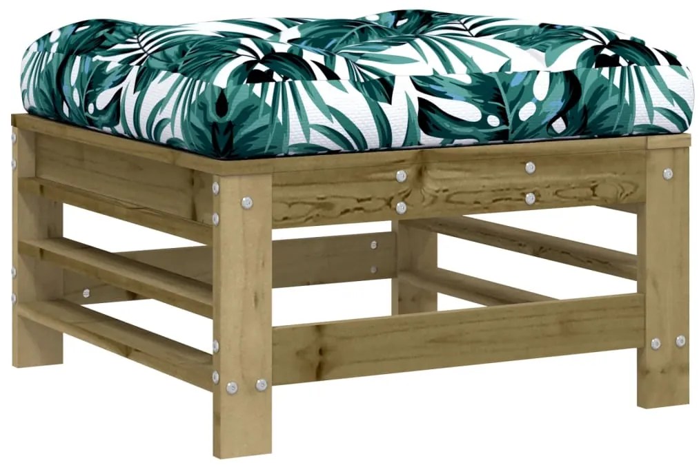 7 pcs conjunto lounge de jardim c/ almofadões pinho impregnado