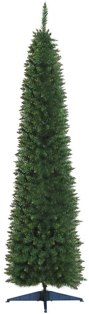 Árvore de Natal Artificial 210cm Ignífugo com 499 Pontas de Ramo PVC e Suporte de Metal Decoração de Natal para Interiores Fácil de Montar Verde