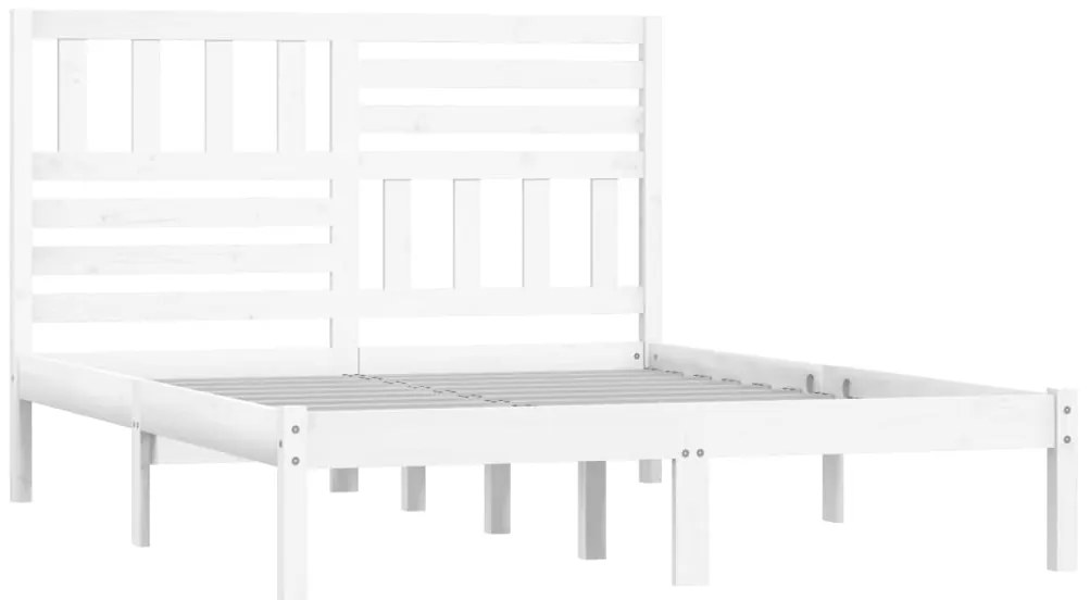Estrutura de cama 160x200 cm madeira de pinho maciça branco