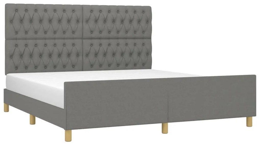 Estrutura de cama sem colchão 180x200 cm tecido cinzento-escuro