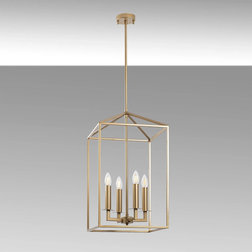 Candeeiro de Teto Till – Dourado – 35 x 35 x 107 cm