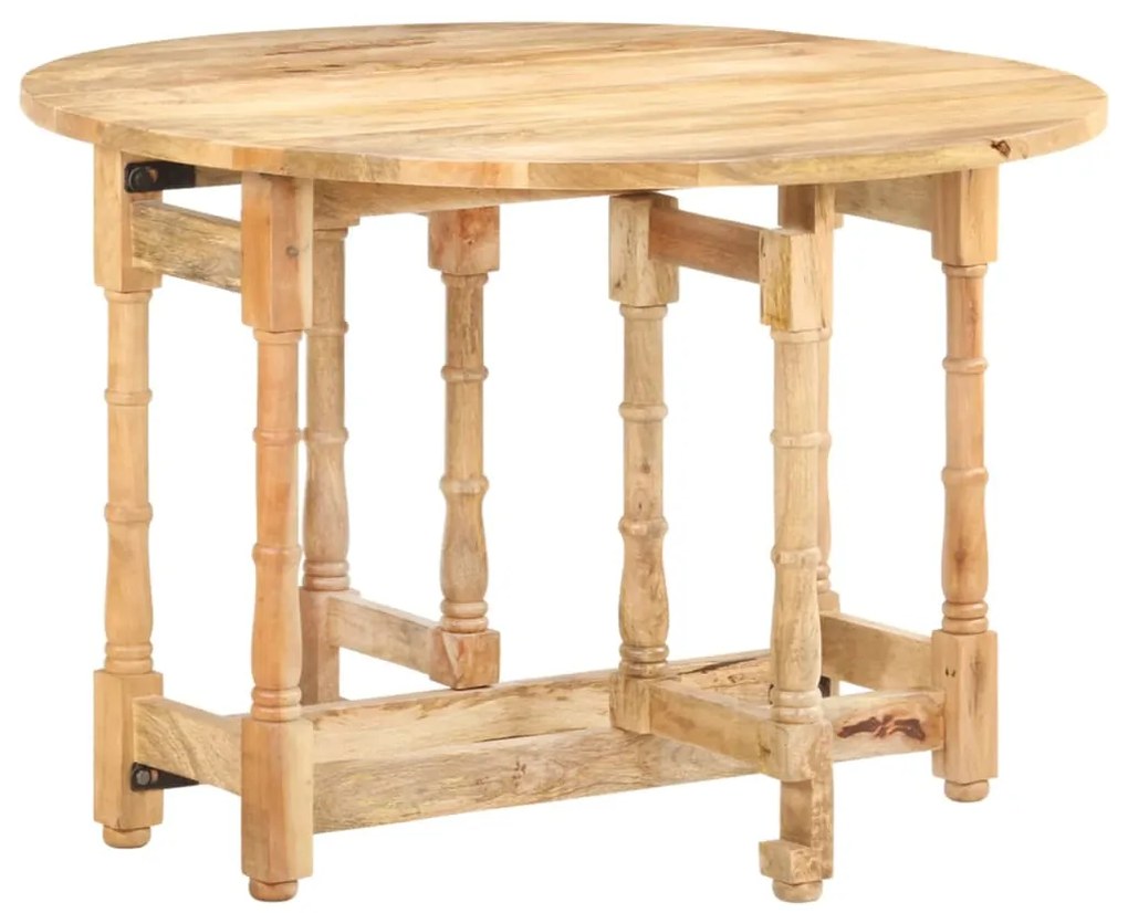 Mesa de jantar redonda 110x76 cm madeira de mangueira maciça