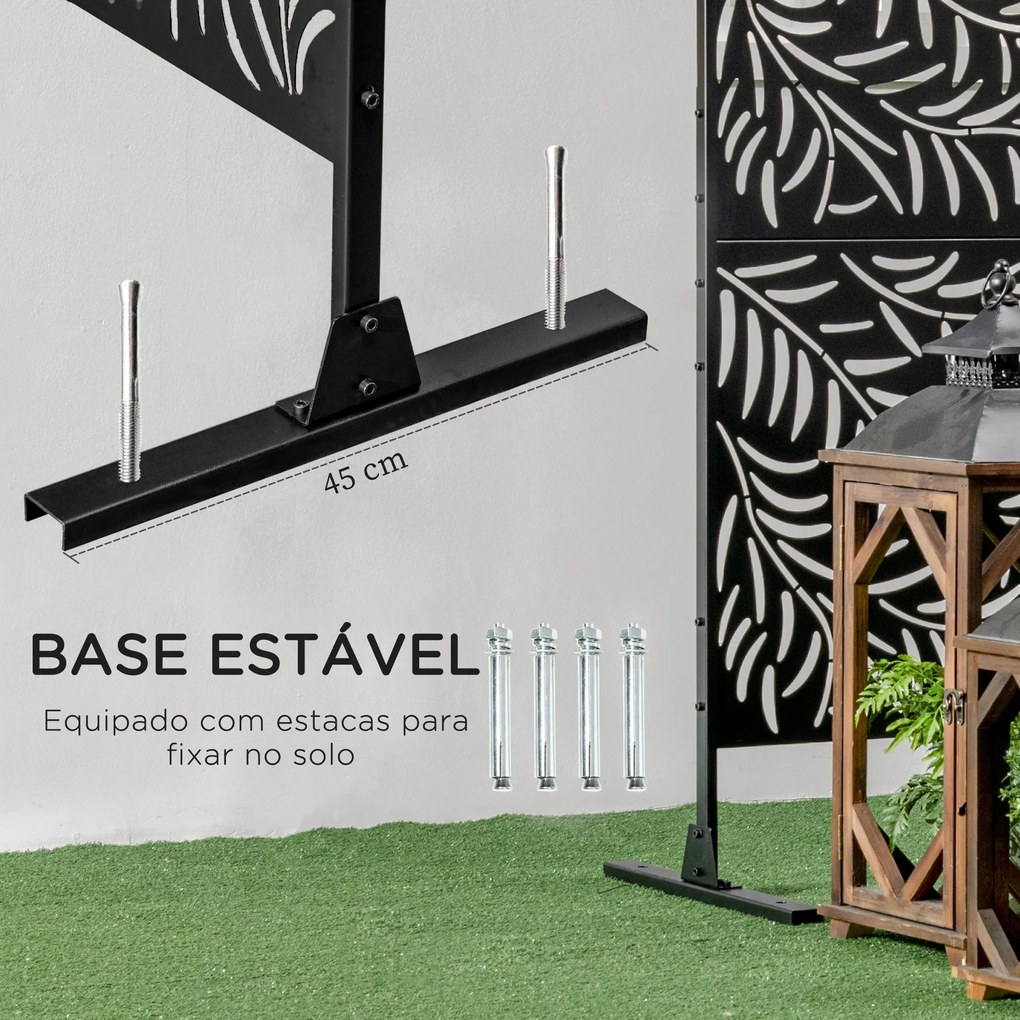 Biombo de 3 Peças Separador de Ambiente com Desenho em Ramos Biombo pa