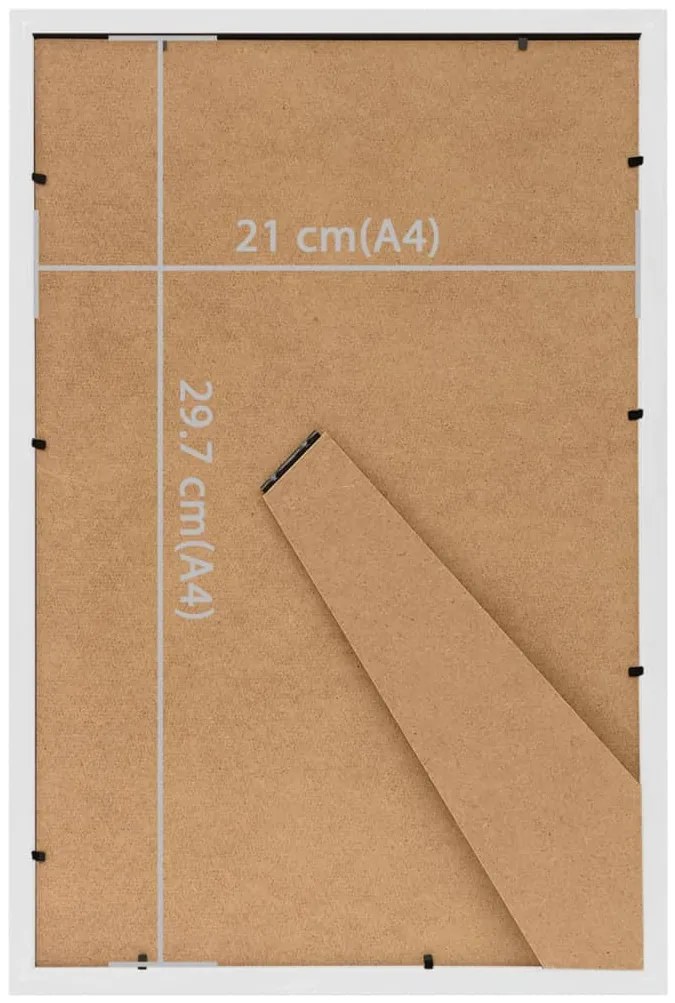 Molduras para mesa 3 pcs 21x29,7 cm MDF branco