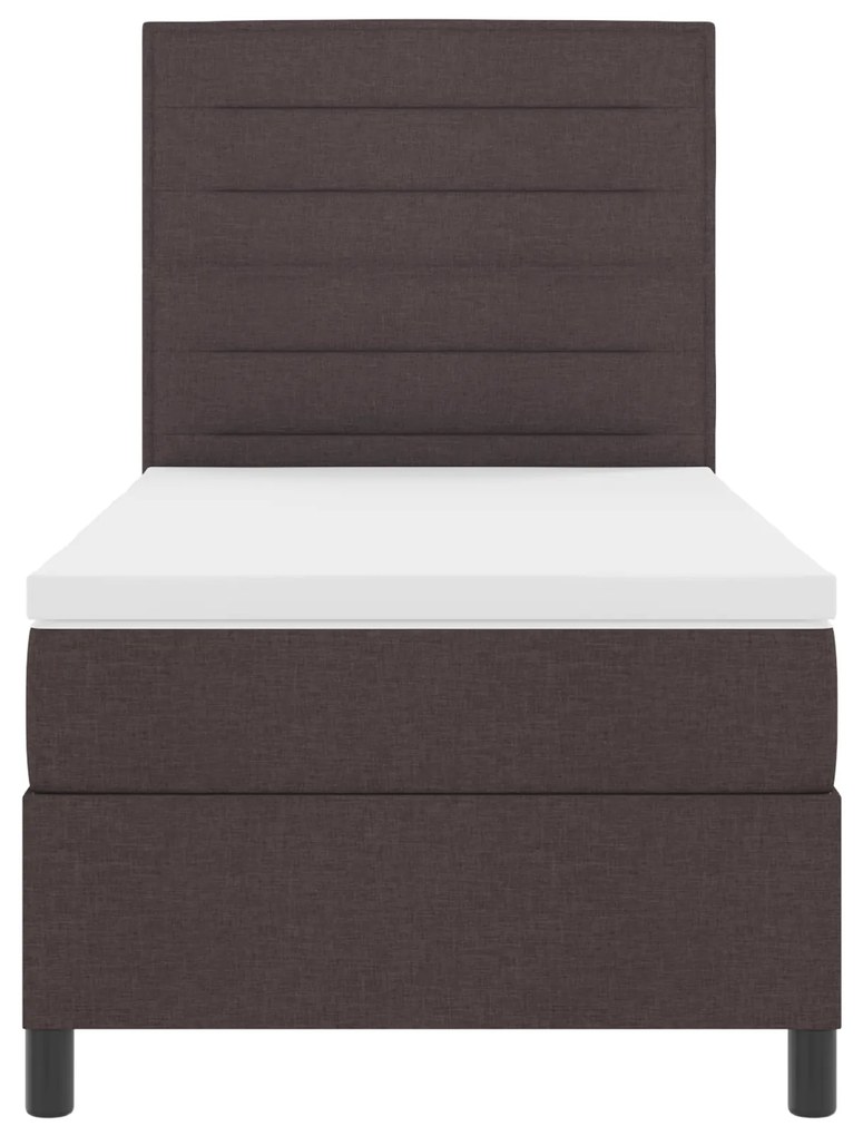 Cama Box com Colchão Castanho Escuro Solteiro Tecido