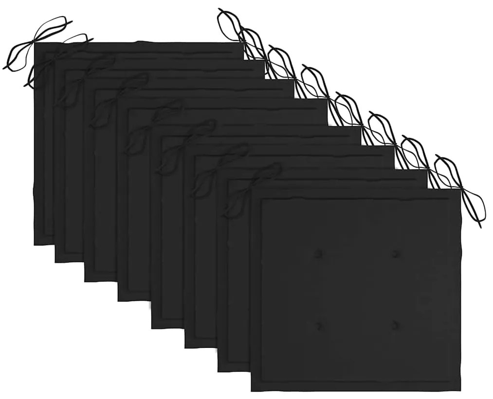 Cadeiras de jardim c/ almofadões 8 pcs acácia maciça cinzento