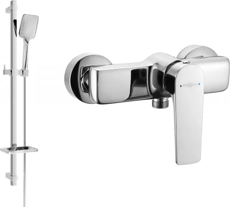 Mexen Lynx Misturadora de duche DQ62 com conjunto de duche, cromado - 74594DQ62-00