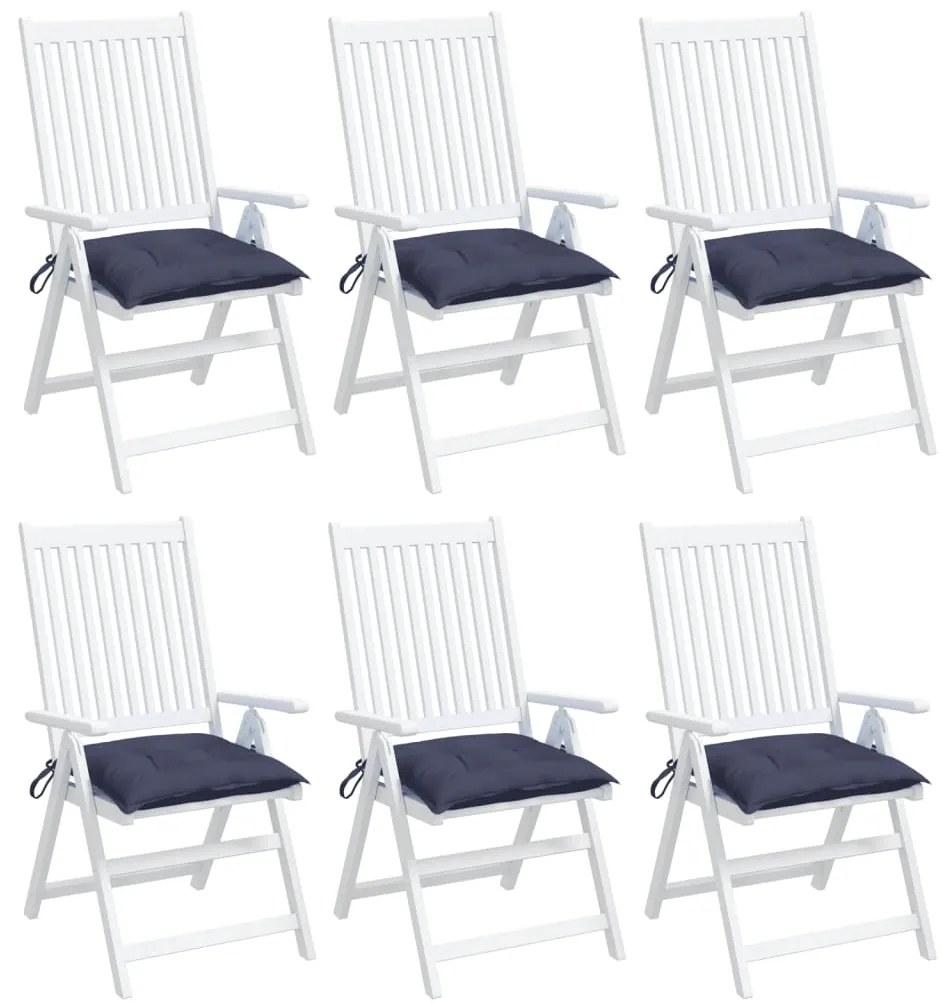 Almofadões cadeira 6 pcs 50x50x7 cm tecido oxford azul-marinho