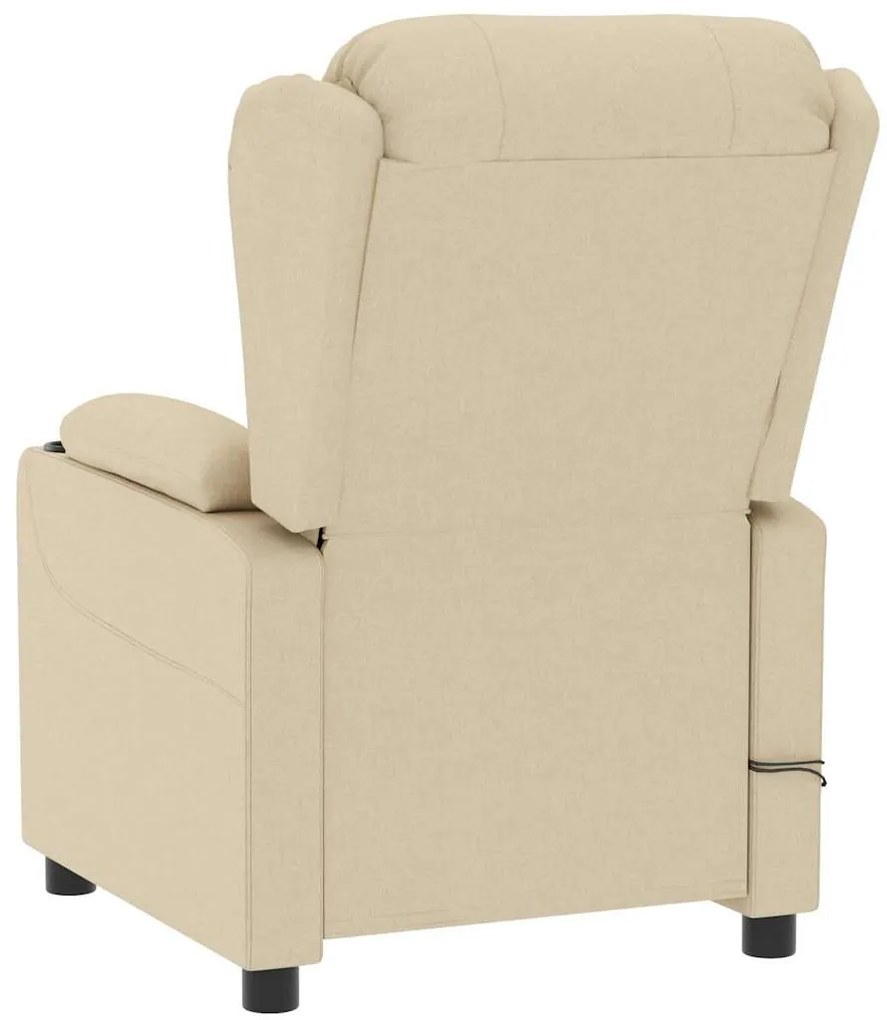 Poltrona elevatória de massagens elétrica tecido creme