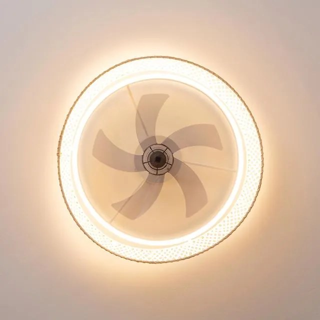 Ventoinha de teto EnergySilence LampAero 620 Natur Design de design com motor DC, com uma potência de 20 W