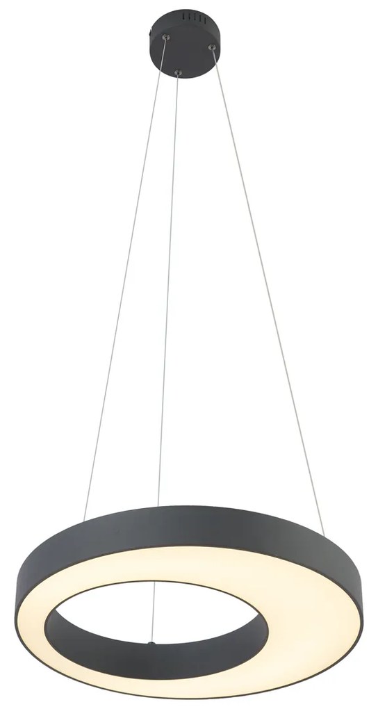 Candeeiro suspenso moderno preto 50cm incl. LED regulável em 3 níveis - Organici Moderno