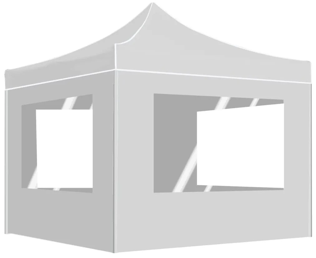 Tenda dobrável profissional com paredes 2x2m alumínio branco