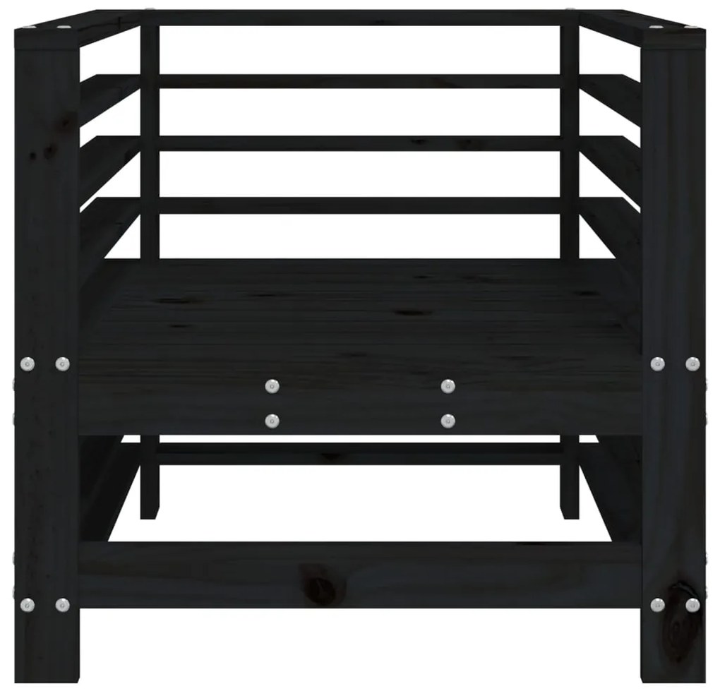 Cadeiras de jardim 2 pcs madeira de pinho maciça preto