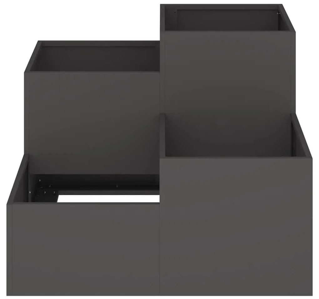 Jardineira vidaXL 80x80x60 cm Aço Preto