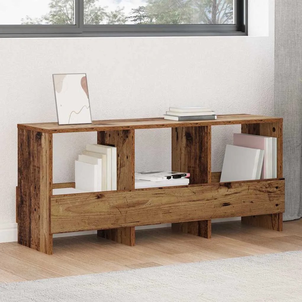 vidaXL Estante de Revistas Madeira antiga 102 x 30 x 45 cm